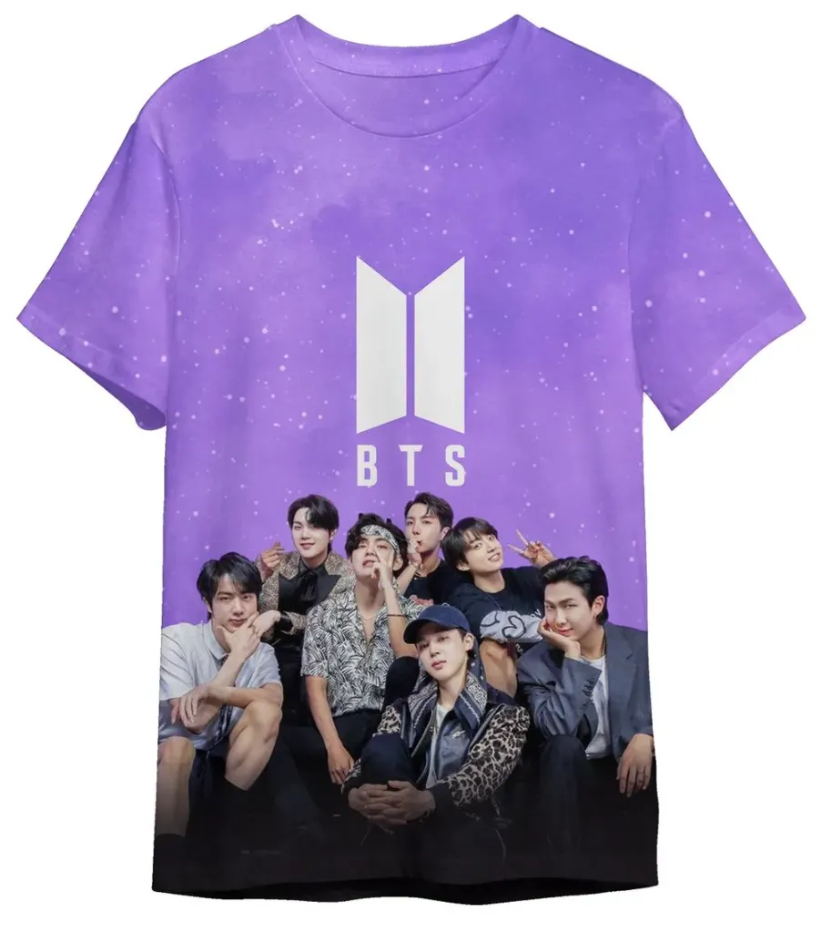 Official Style BTS Group Name T-Shirt | Jin Suga J-Hope RM Jimin V Jungkook (XXL)
