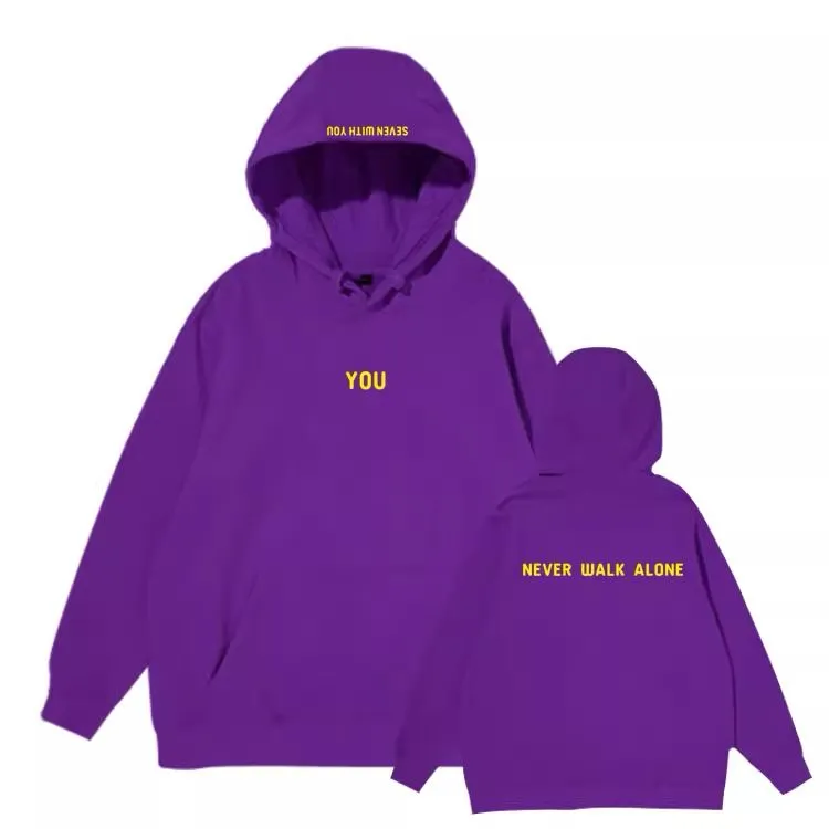 Jimin-Inspired Purple “You Never Walk Alone” Hoodie – BTS Edition (XXL)