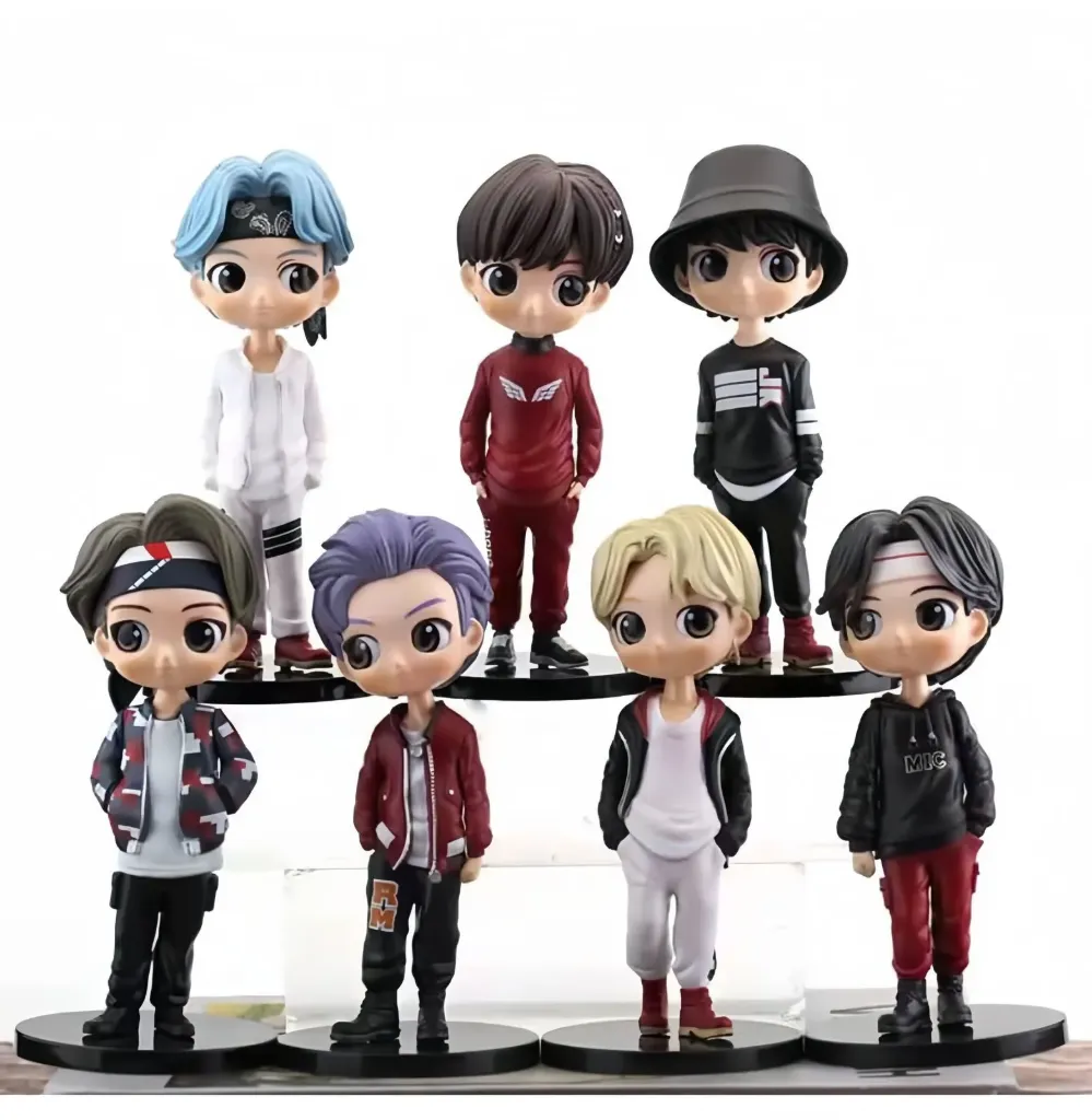 BTS Standing Action Figure- Miniature Toy Figure (Doll) Special Edition for Car Dashboard, Decoration, Cake, Office Desk & Study Table (Pack of 7) (Height- 16cm)