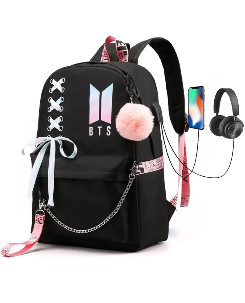 PALAY Teens School Backpack For Women College Girls Bookbag Usb Charging And Headsetport Laptop Backpack Student Daypack, 35 liter,Black